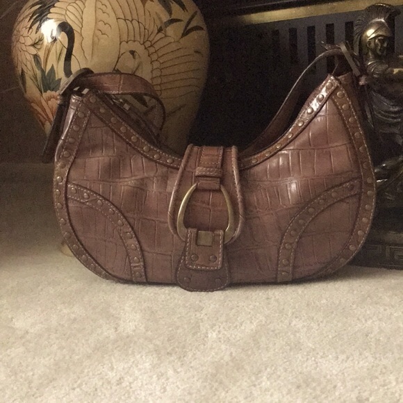 Nine West, Croc Embossed Bag, Brown - Picture 3 of 8